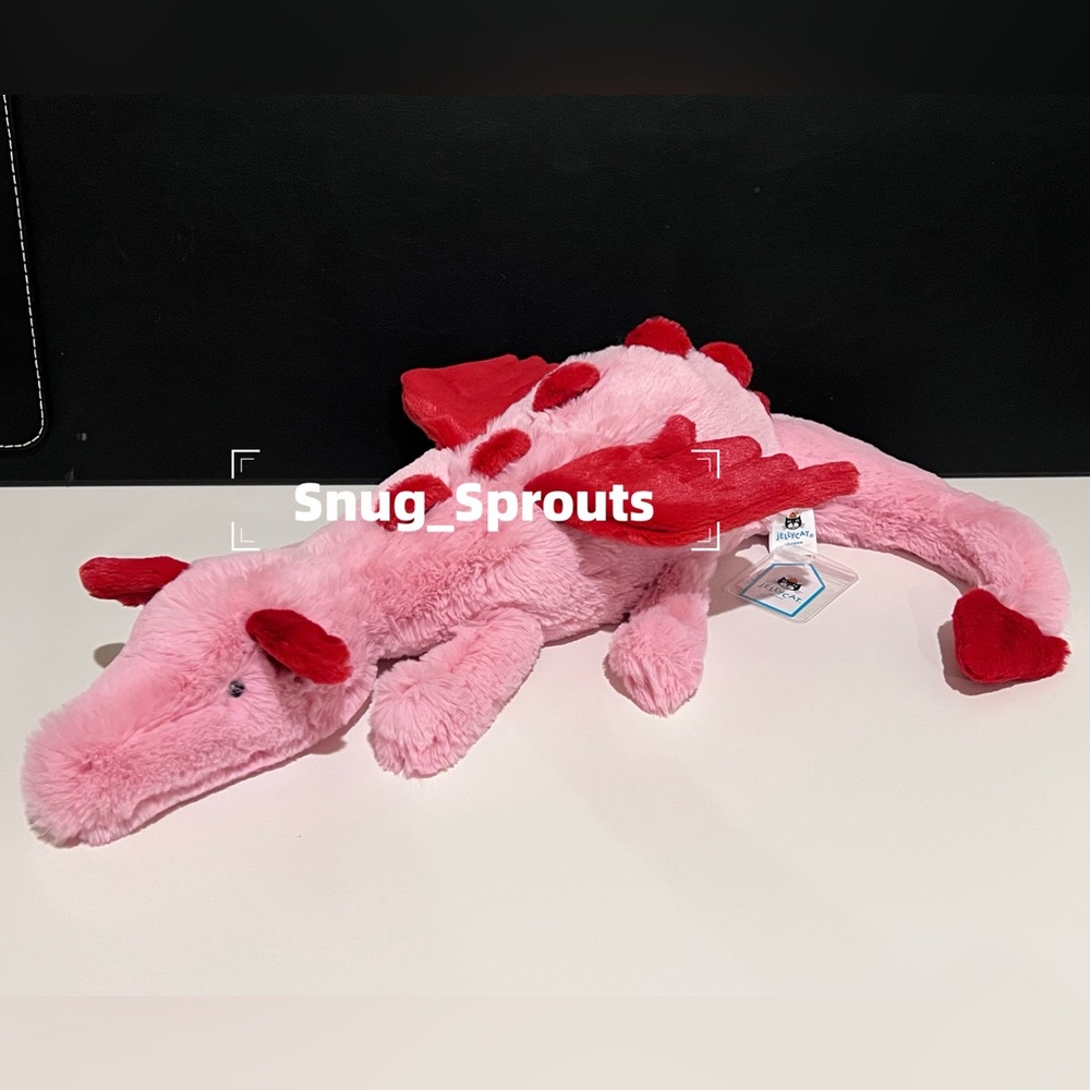 AUTHENTIC‼️ NWT Jellycat heart dragon 20“ - valentines collection - FAST SHIP!